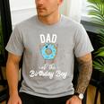 Dad Of The Birthday Boy Donut Theme Party Blue Father Men's Casual T-Shirt Sport Grey Dad Of The Birthday Boy Donut Theme Party Blue Father Men's Casual T-Shirt Sport Grey