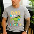 Dad Of The Birthday Boy Family Matching Dinosaur Squad Men's Casual T-Shirt Sport Grey