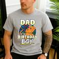 Dad Of Birthday Boy Kids Reptile Birthday Party Men's Casual T-Shirt Sport Grey