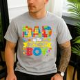 Dad Of The Birthday Boy Master Builder Kids Building Blocks Men's Casual T-Shirt Sport Grey
