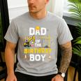 Dad Of The Birthday Boy Matching Construction Crew B-Day Men's Casual T-Shirt Sport Grey