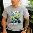 Dad Of The Birthday Boy Monster Truck Dinosaur Party T Rex Men's Casual T-Shirt Sport Grey
