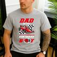 Dad Of The Birthday Boy Pit Crew Race Car Matching Family Men's Casual T-Shirt Sport Grey
