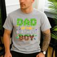 Dad Of The Birthday Boy Pixel Gamer Party Matching Family Men's Casual T-Shirt Sport Grey