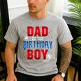Dad Of The Birthday Boy Spider Web Birthday Party Matching Men's Casual T-Shirt Sport Grey
