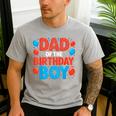 Dad Of The Birthday Boy Spider Web Party Men's Casual T-Shirt Sport Grey