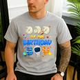 Dad Of The Birthday Boy Two The Moon Space Family Matching Men's Casual T-Shirt Sport Grey