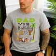 Dad Of The Birthday Boy Wild Zoo Theme Safari Party Men's Casual T-Shirt Sport Grey