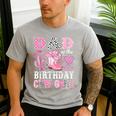 Dad Of The Birthday Cow-Girl Rodeo Cowgirl Bday Men's Casual T-Shirt Sport Grey