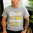 Dad Of The Birthday Duck Boy Rubber Duck Birthday Girl Men's Casual T-Shirt Sport Grey Dad Of The Birthday Duck Boy Rubber Duck Birthday Girl Men's Casual T-Shirt Sport Grey