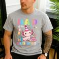 Dad Of The Birthday Girl Axolotl Bday Party Family Men's Casual T-Shirt Sport Grey