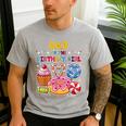 Dad Of The Birthday Girl Candyland Colorful Lollipop Party Men's Casual T-Shirt Sport Grey