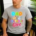 Dad Of The Birthday Girl Painting Art Birthday Girl Family Men's Casual T-Shirt Sport Grey