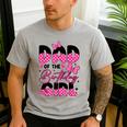 Dad Of The Birthday Girl Pink Family Birthday Girls Party Men's Casual T-Shirt Sport Grey