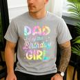 Dad Of The Birthday Girl Tie Dye Girl Bday Party Men's Casual T-Shirt Sport Grey