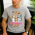 Dad Of The Birthday Girl Zoo Theme Animal Party Safari Cool Men's Casual T-Shirt Sport Grey