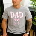 Dad Birthday Squad Matching Coquette Bow Family Party Men's Casual T-Shirt Sport Grey