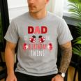 Dad Of The Birthday Twins Ladybug Birthday Family Matching Men's Casual T-Shirt Sport Grey