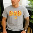 Dad Daddy Matching Birthday Squad Crew Pizza Family Men's Casual T-Shirt Sport Grey