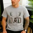 Dad Deer Hunting Camo Father Hunters Buck Camouflage Nature Men's Casual T-Shirt Sport Grey