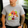 Dad Farm Animal Birthday Family Matching Party Men's Casual T-Shirt Sport Grey