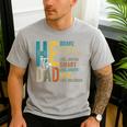 Dad Fathers Day Christian Jesus He Is Smart Brave Men's Casual T-Shirt Sport Grey