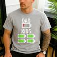 Dad Of Four Low Battery Father Of 4 Kids Dad Men's Casual T-Shirt Sport Grey