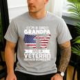 Dad Grandpa Veteran Nothing Scares Patriotic Veterans Day Men's Casual T-Shirt Sport Grey