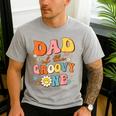 Dad Of The Groovy One 1st Birthday Pregnancy Announcement Men's Casual T-Shirt Sport Grey
