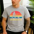 Dad Lawn Mowing Grassquatch Bigfoot Mower Garden Men's Casual T-Shirt Sport Grey
