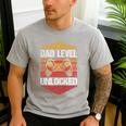 Dad Level Unlocked Gaming Gamer Father Video Games Men's Casual T-Shirt Sport Grey
