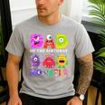 Dad Little Monster Kids 1st Birthday Party Family Monster Small Men's Casual T-Shirt Sport Grey