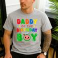 Dad And Mom Daddy Of The Birthday Boy Tee Melon Family Party Men's Casual T-Shirt Sport Grey