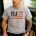 Dad Protector Hero Legend USA Flag Dad Father's Day Men's Casual T-Shirt Sport Grey