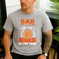 Dad Of Rookie 1st Basketball Bday Theme Matching Men's Casual T-Shirt Sport Grey Dad Of Rookie 1st Basketball Bday Theme Matching Men's Casual T-Shirt Sport Grey