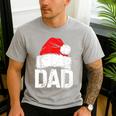 Dad Santa Christmas Family Matching Pajamas Papa Xmas Father Short Sleeve Men's Casual T-Shirt Sport Grey