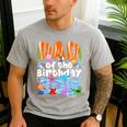 Dad Under Sea Birthday Party Boys Ocean Sea Animals Themed Men's Casual T-Shirt Sport Grey