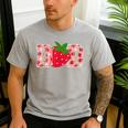 Dad Strawberry Birthday Men's Casual T-Shirt Sport Grey Dad Strawberry Birthday Men's Casual T-Shirt Sport Grey