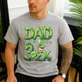 Dad Of The Three Rex Birthday Boy Dinosaur Family Matching Men's Casual T-Shirt Sport Grey
