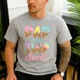 Dad Of The Two Sweet Birthday Girl Ice Cream Lovers 2nd Men's Casual T-Shirt Sport Grey
