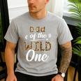 Dad Of The Wild One Zoo Themed 1st Birthday Party Men's Casual T-Shirt Sport Grey