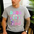 Dada Of The Birthday For Girl Dinosaur T-Rex Party Family Men's Casual T-Shirt Sport Grey