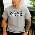 Dada Cow Print Cow Pattern Father's Day Small Men's Casual T-Shirt Sport Grey
