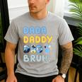 Dada Daddy Dad Bruh Fathers Day Blue Dog Men's Casual T-Shirt Sport Grey