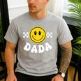 Dada One Happy Dude Birthday Theme 1st Family Matching Mom Men's Casual T-Shirt Sport Grey