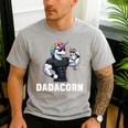 Dadacorn Unicorn Dad Papa Father's Day Daughter Men's Casual T-Shirt Sport Grey