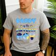 Daddy Of The Bday Boy Blue Dog Theme Party Family Matching Men's Casual T-Shirt Sport Grey