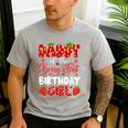 Daddy Of The Berry First Birthday Of Girl Strawberry Men's Casual T-Shirt Sport Grey