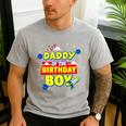 Daddy Of The Birthday Astronaut Boy Outer Space Theme Party Men's Casual T-Shirt Sport Grey