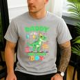 Daddy Of The Birthday Boy T Rex Dinosaur Family Party Men's Casual T-Shirt Sport Grey